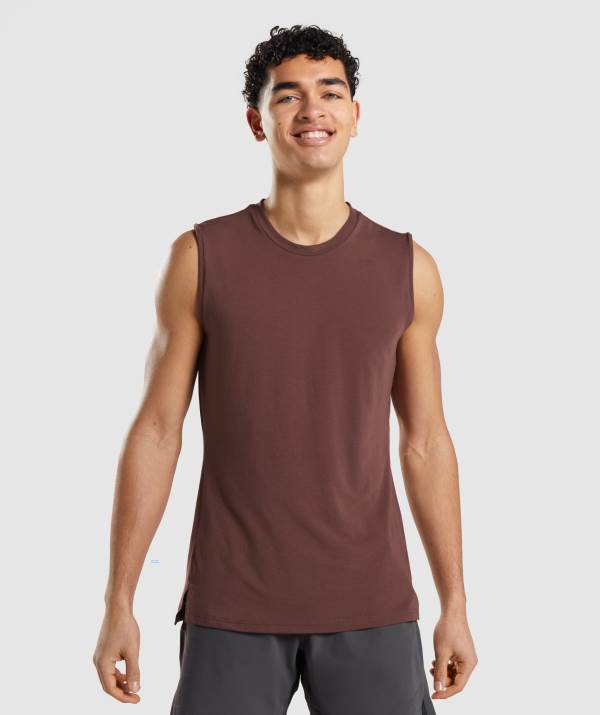 Panske Tielko Gymshark Studio Amplify Ruzove Hnede | BY0719265
